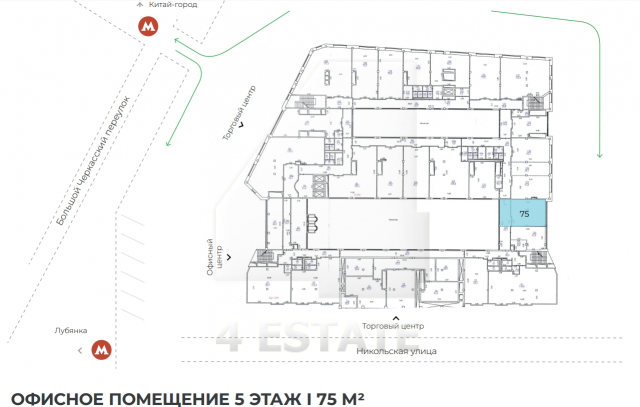 Аренда торговых и офисных помещений в бизнес-центре класса Премиум, м.Площадь революции.
