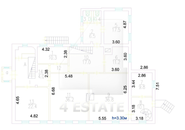 Исторический особняк класса В+, м.Парк Культуры.