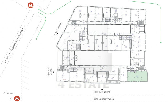 Аренда торговых и офисных помещений в бизнес-центре класса Премиум, м.Площадь революции.