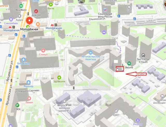 Торговое помещение в аренду, м.Молодежная.