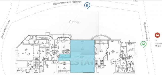 Бизнес-центр класса А «Олимпик плаза 1»(Olympic Plaza 1), м.Проспект Мира.