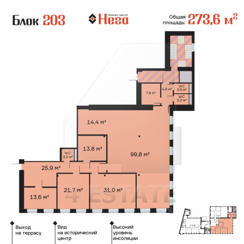 Аренда офисов в особняке класса А "Нега", м.Китай-город.