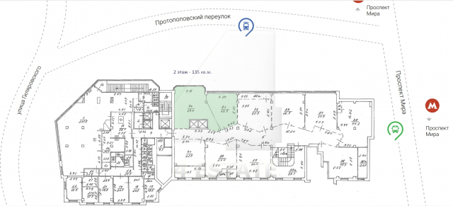 Бизнес-центр класса А «Олимпик плаза 1»(Olympic Plaza 1), м.Проспект Мира.