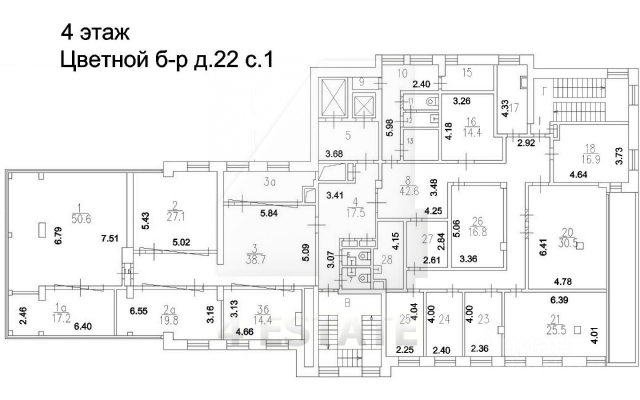 Офис в бизнес центре В+, м.Цветной б-р.