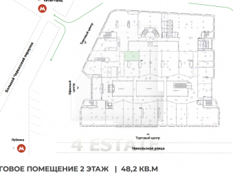 Аренда торговых и офисных помещений в бизнес-центре класса Премиум, м.Площадь революции.
