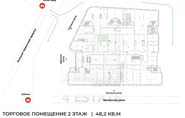Аренда торговых и офисных помещений в бизнес-центре класса Премиум, м.Площадь революции.