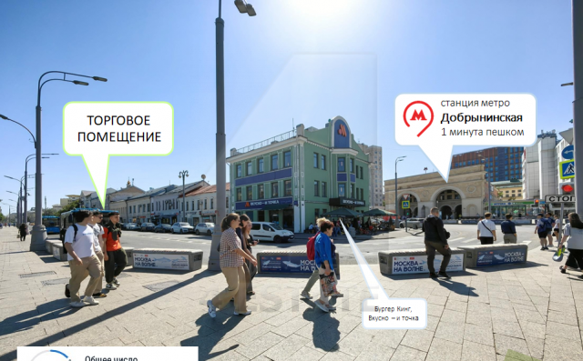 Аренда торгового помещения, м Добрынинская.